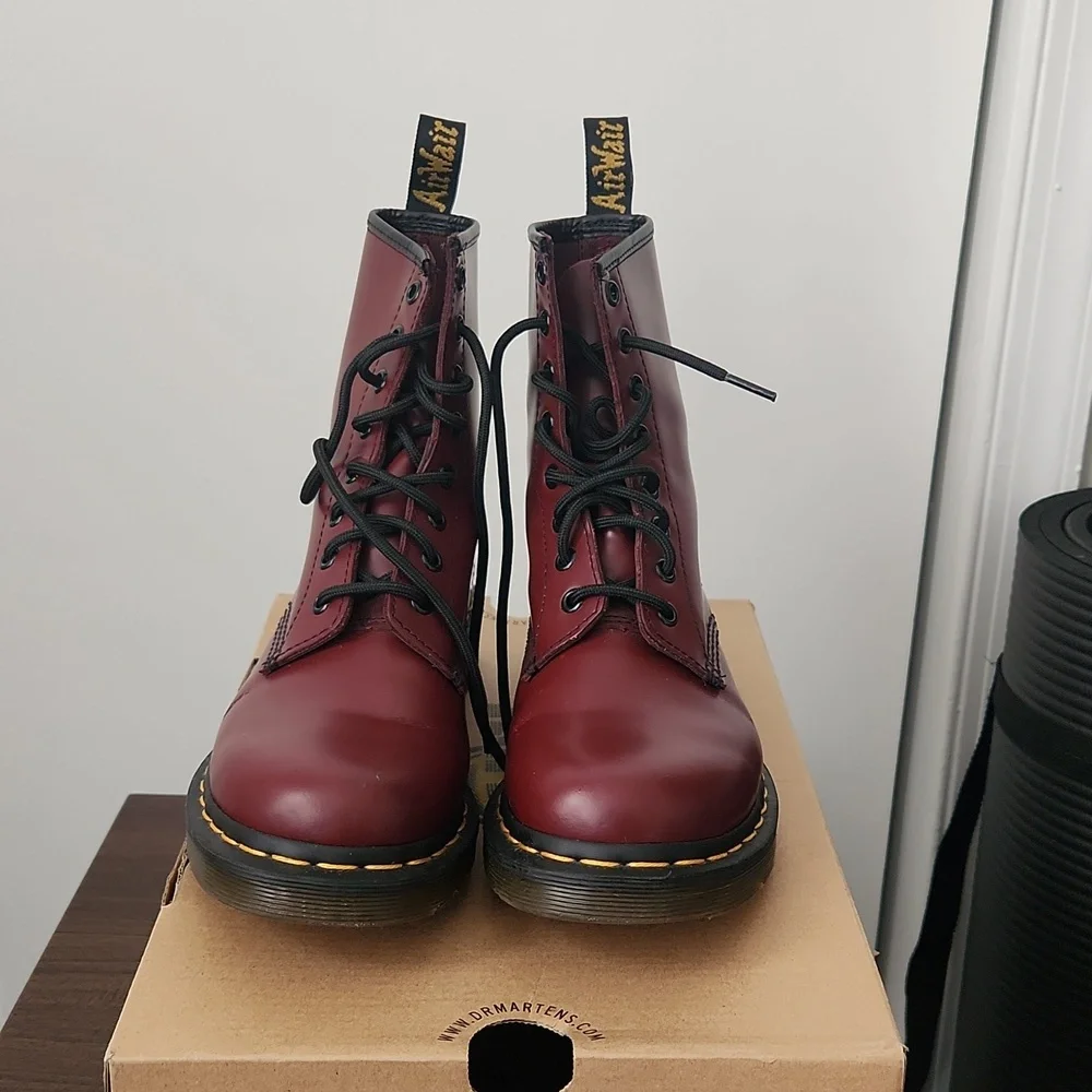 Cherry Red 1460 Vegan Leather Boot - Picture 2 of 4